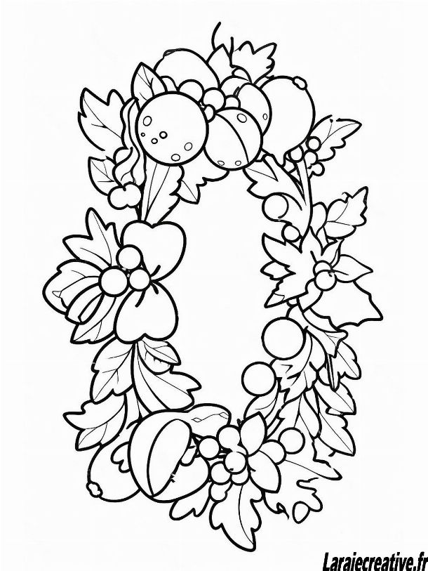 coloriage de couronne de noel