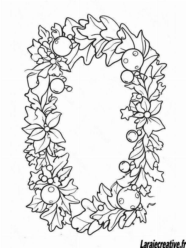 coloriage de couronne de noel a imprimer