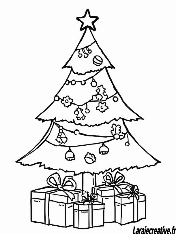 coloriage paquet cadeau noel