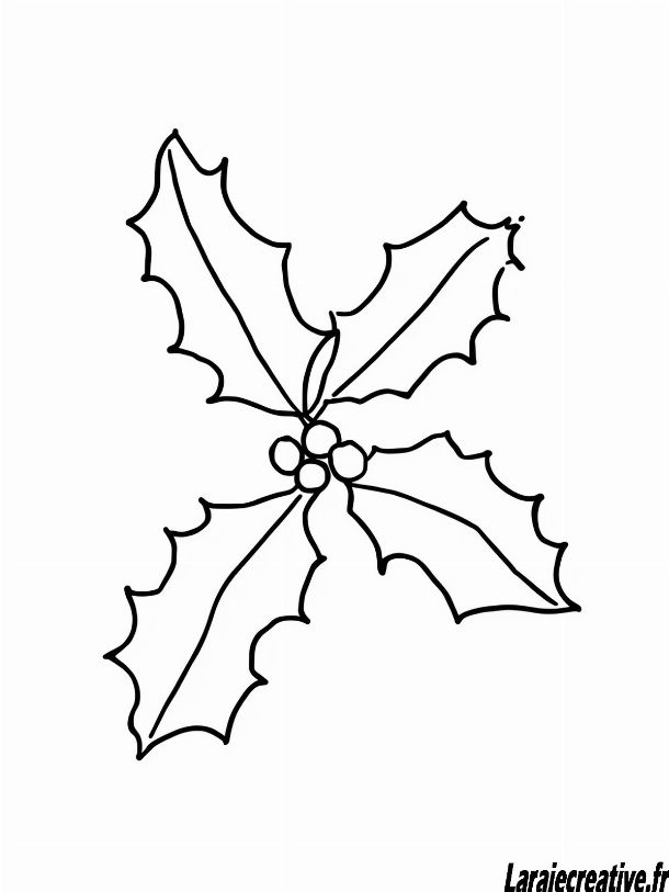 dessin houx noel a imprimer