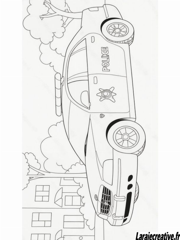 coloriage voiture de police a imprimer pdf