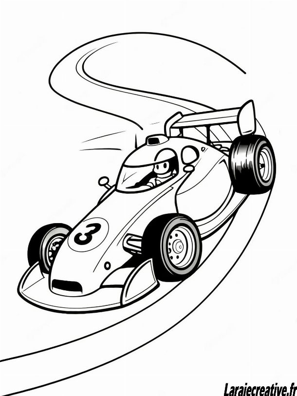 dessin voiture de course couleur