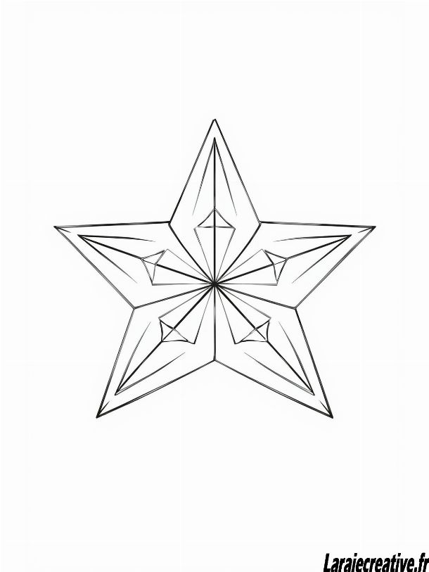 dessin etoile de Noel facile et gratuit