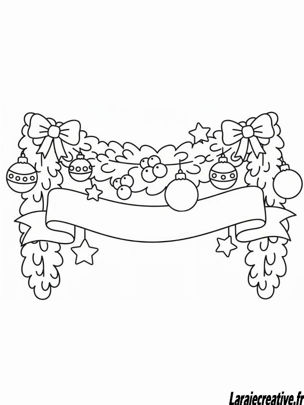guirlande de noel a colorier