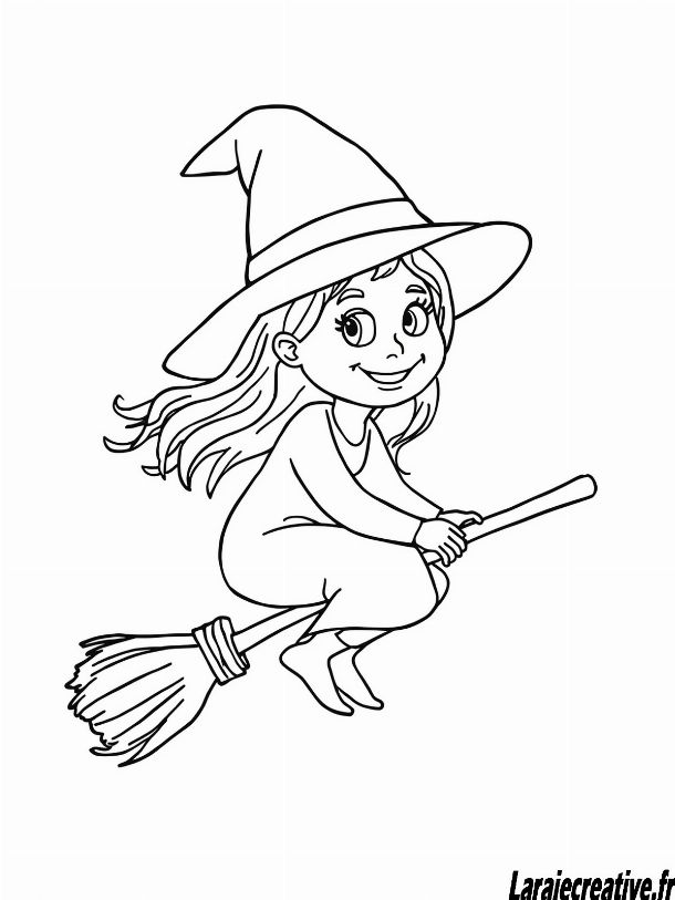 coloriage halloween sorciere a imprimer