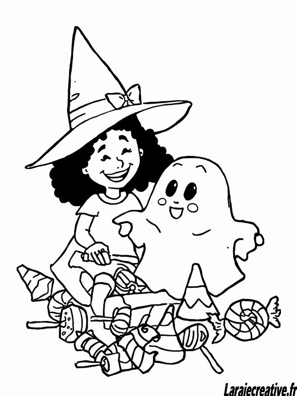 dessin halloween sorciere a imprimer gratuit