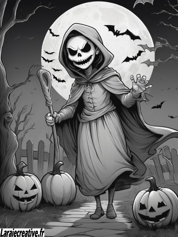dessin halloween qui fait peur a imprimer