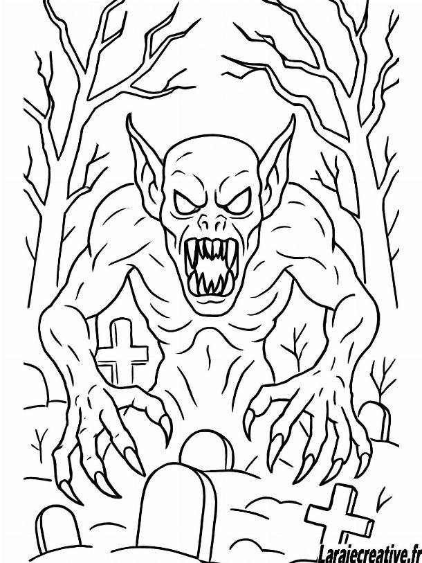 dessin halloween qui fait peur citrouille
