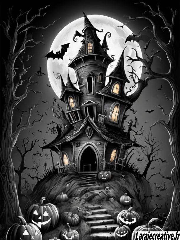 dessin halloween qui fait peur en couleur