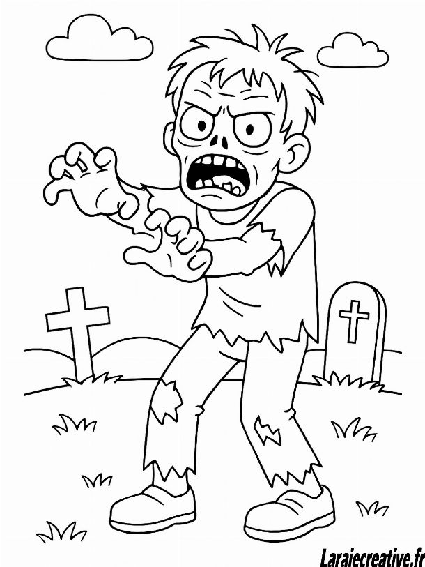 dessin halloween qui fait peur facile