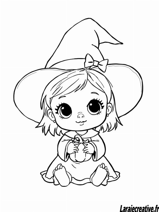 dessin halloween chapeau sorciere
