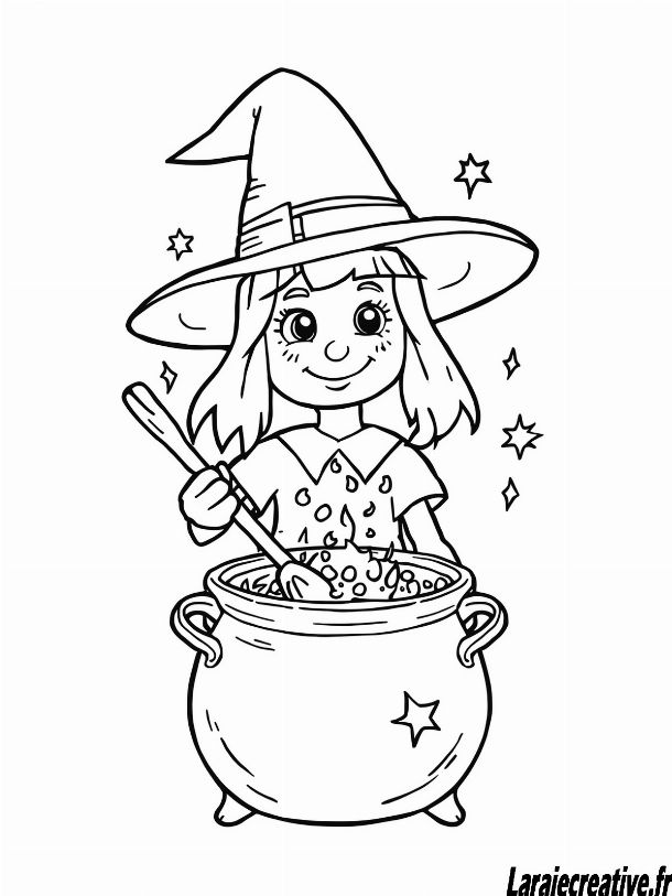 dessin halloween citrouille sorciere