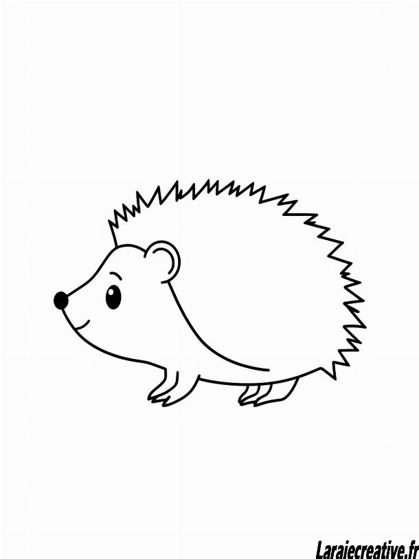 dessin herisson avec feuilles