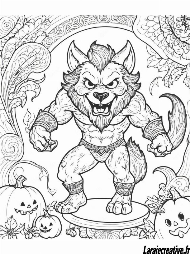 dessin loup garou facile