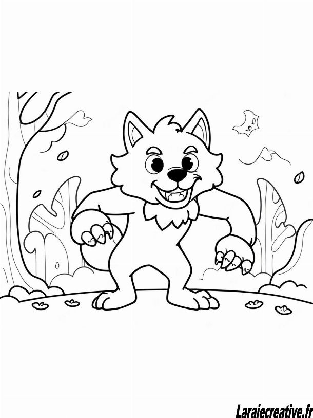 dessin loup garou realiste