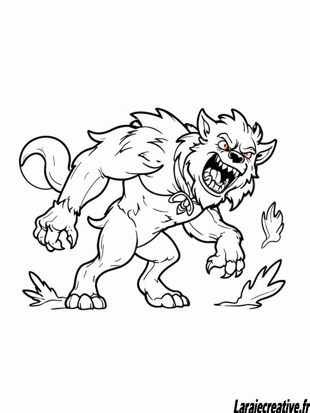 dessin loup garou pleine lune