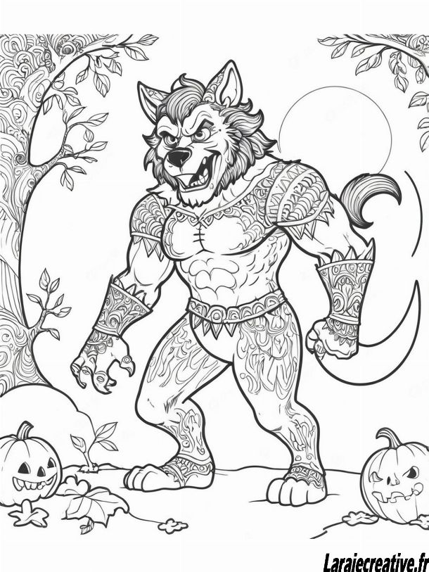 dessin loup garou halloween