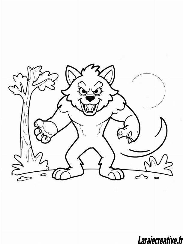 dessin loup garou enfant