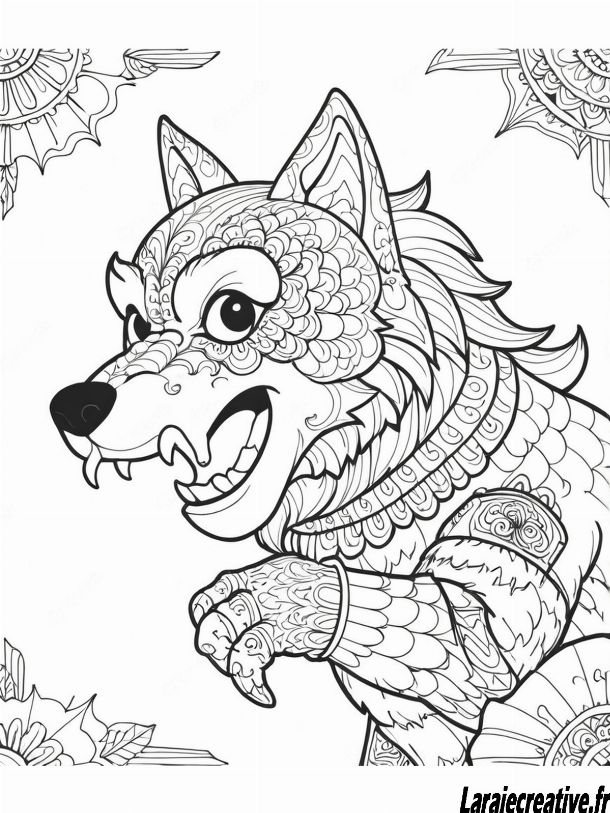 dessin loup garou simple