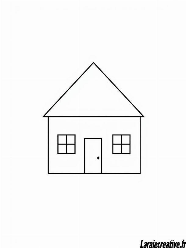 coloriage maison simple