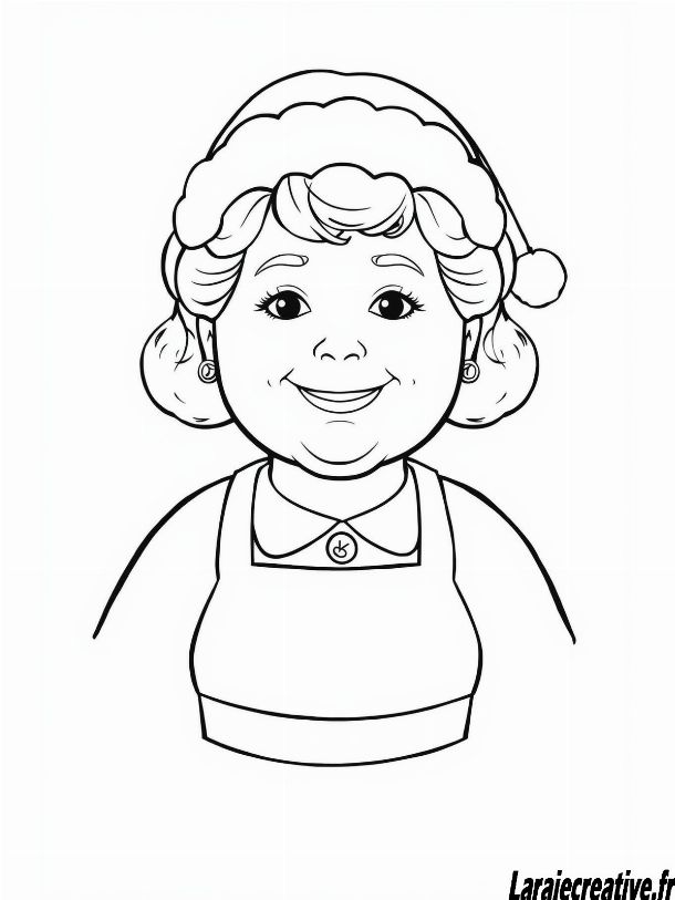 coloriage de la mere noel a imprimer gratuit