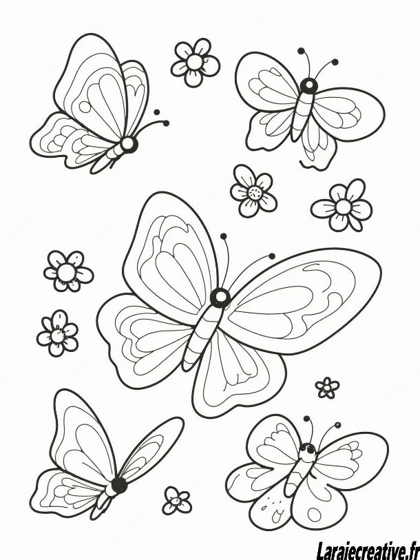 Illustration colorée dessin papillon couleur imprimer prête pour l'impression