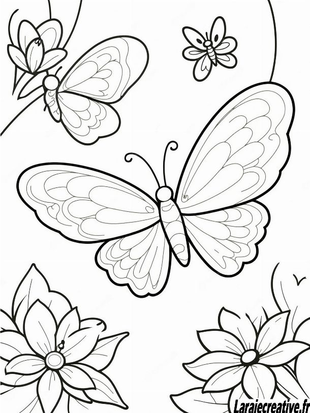 Modèle adapté dessin papillon facile maternelle pour les tout-petits