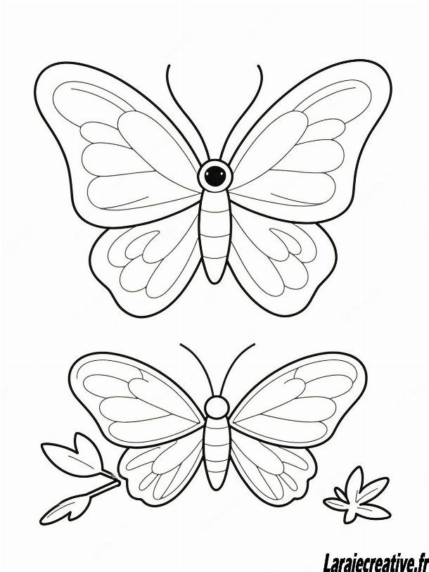 Beau coloriage papillon gratuit avec motifs naturels et détails harmonieux