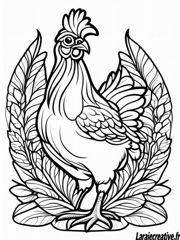 coloriage poule à imprimer pdf