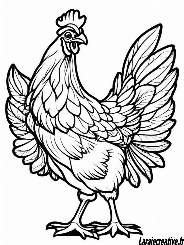 coloriage poule a imprimer gratuit