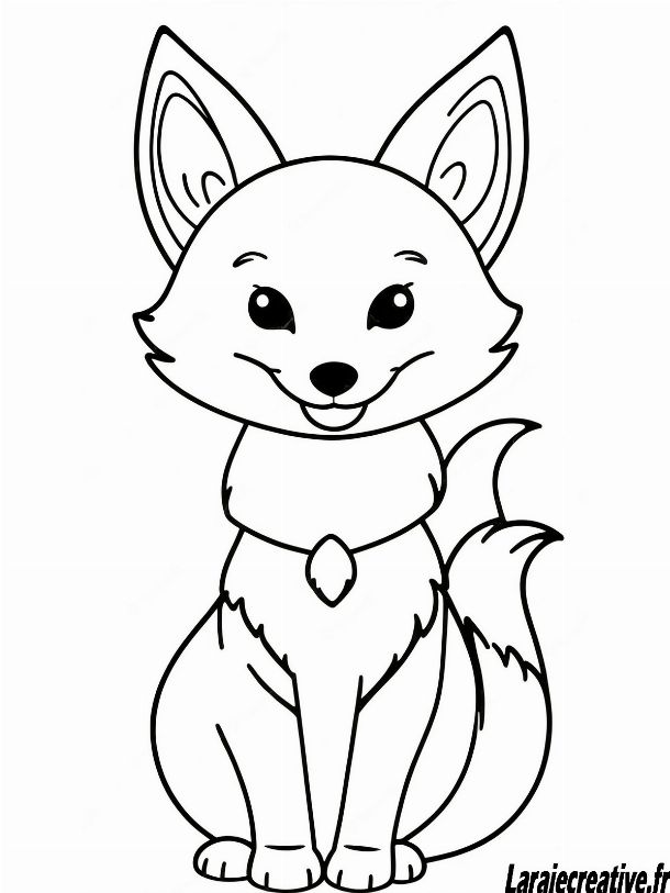 coloriage renard assis