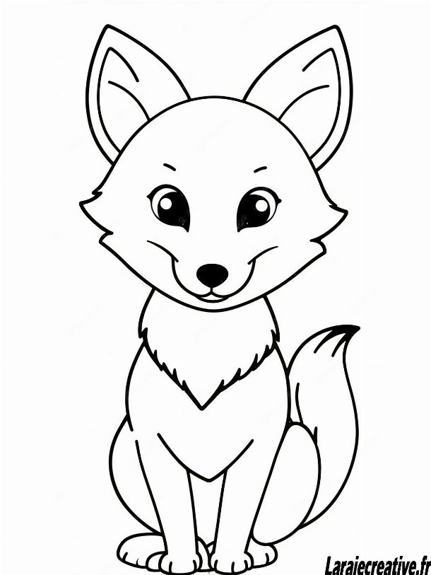 dessin renard assis