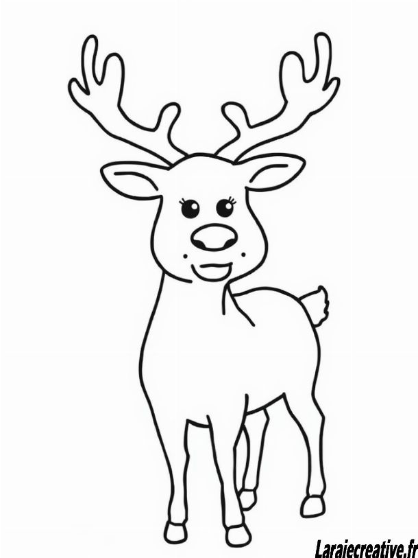 dessin renne de noel a colorier