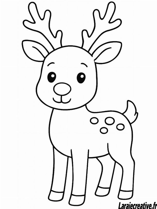 cerf de noel a colorier