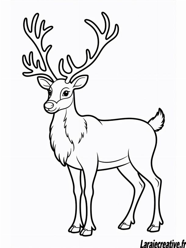 coloriage renne noel maternelle