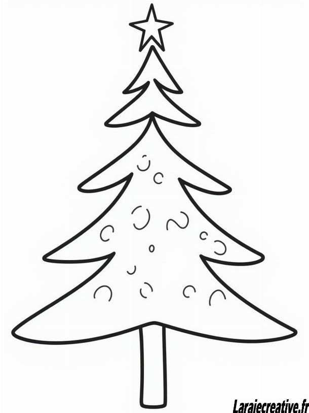 dessin sapin de noël avec boules