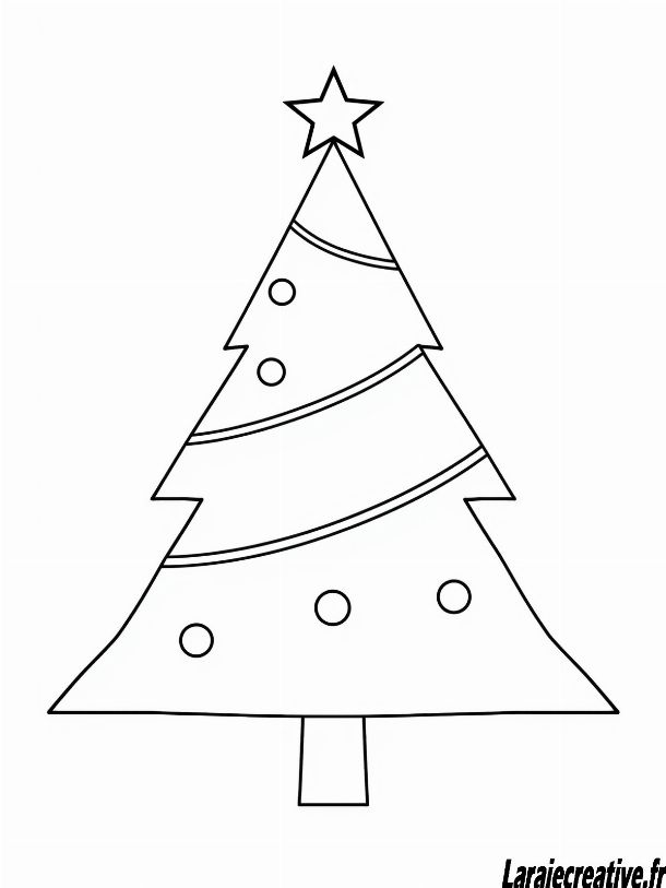 dessin sapin de noël avec etoile