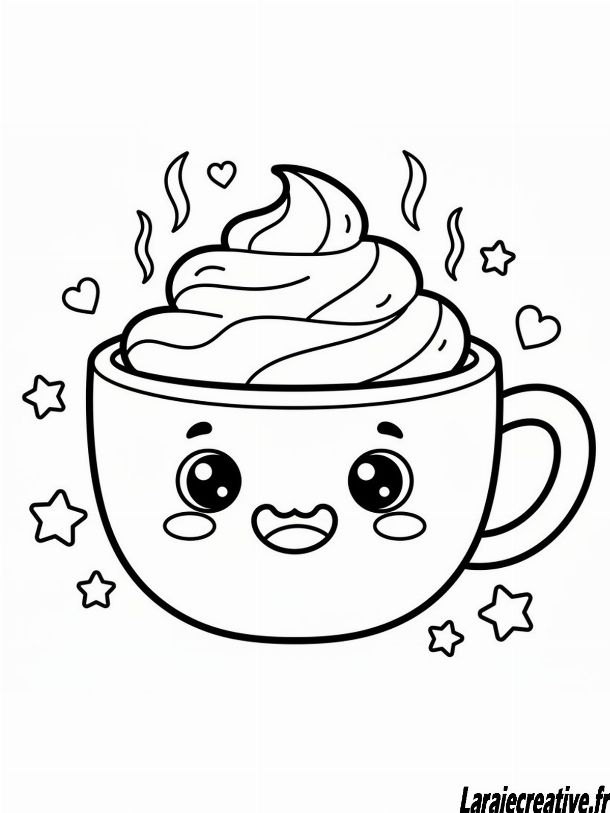 dessin tasse de chocolat chaud noel a imprimer pdf