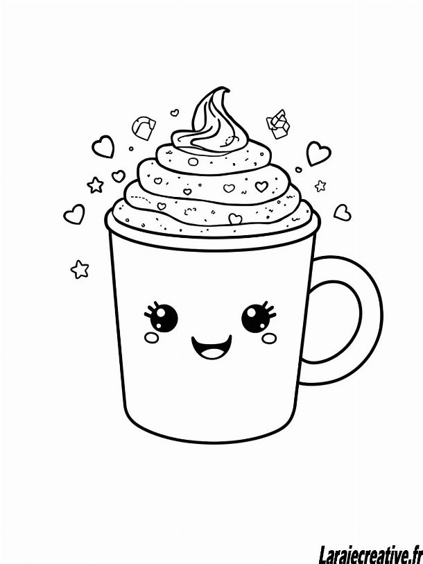 dessin tasse de chocolat chaud noel facile et gratuit