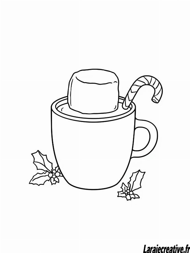dessin tasse de chocolat chaud noel gratuit