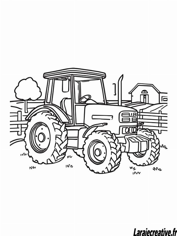 dessin tracteur facile
