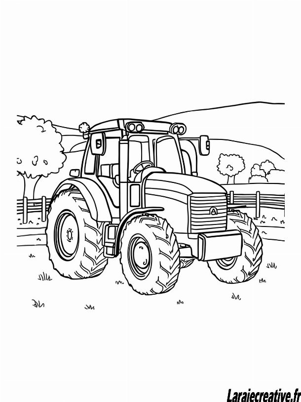 dessin tracteur a imprimer pdf