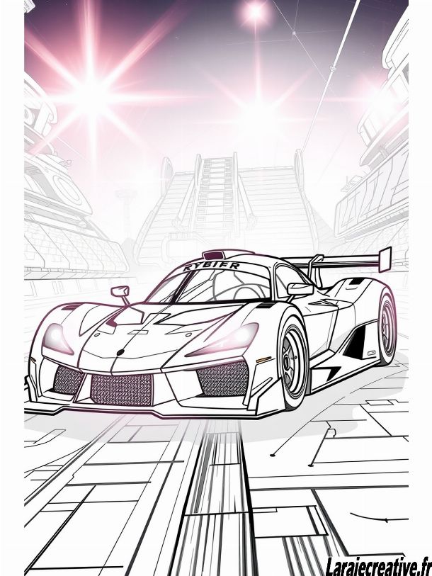 dessin voiture de course de profil