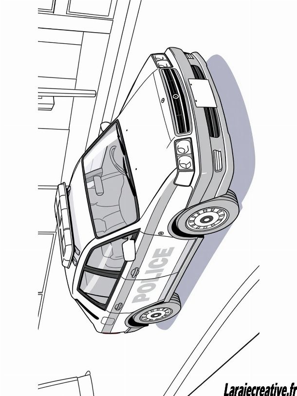 dessin voiture police a colorier