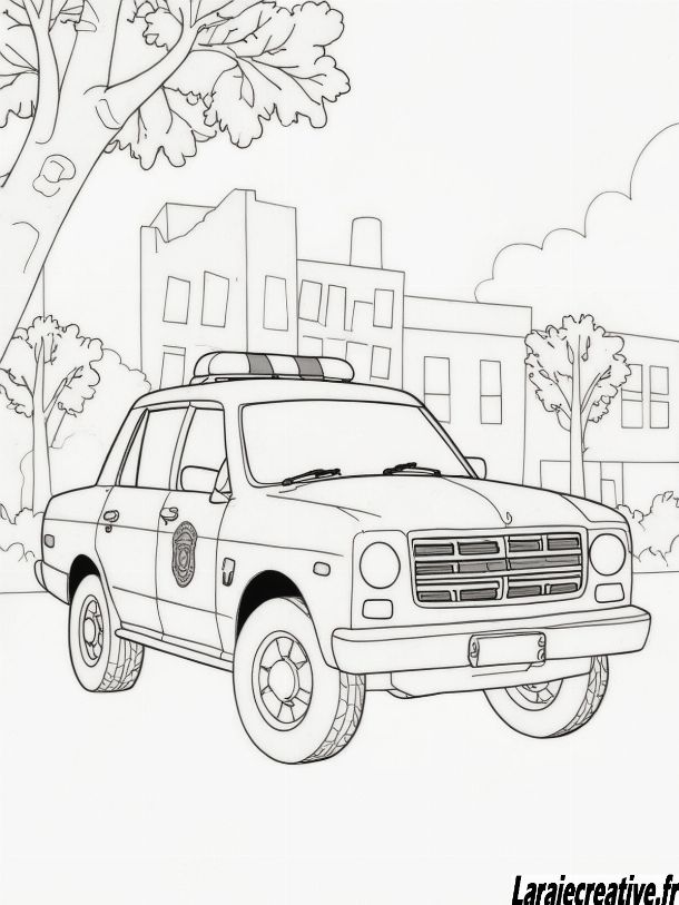 coloriage voiture police a imprimer