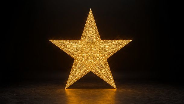 Fond d'écran étoile de Noël dorée brillante fond sombre
