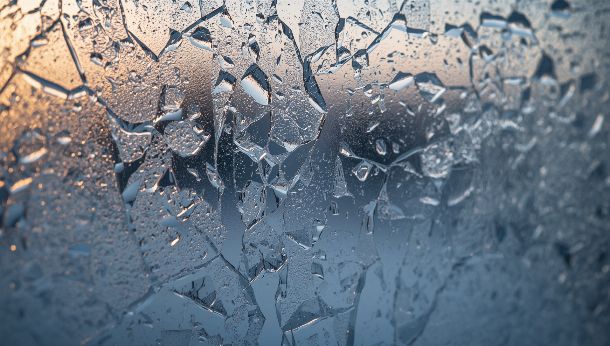 Fond d'écran cristaux de glace givre sur vitre motifs artistiques