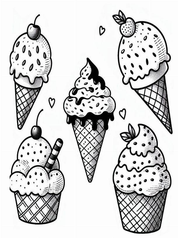 glace coloriage été maternelle