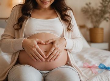 entre de grossesse en forme de cœur, symbole de l'attente avant de connaître le sexe du bébé