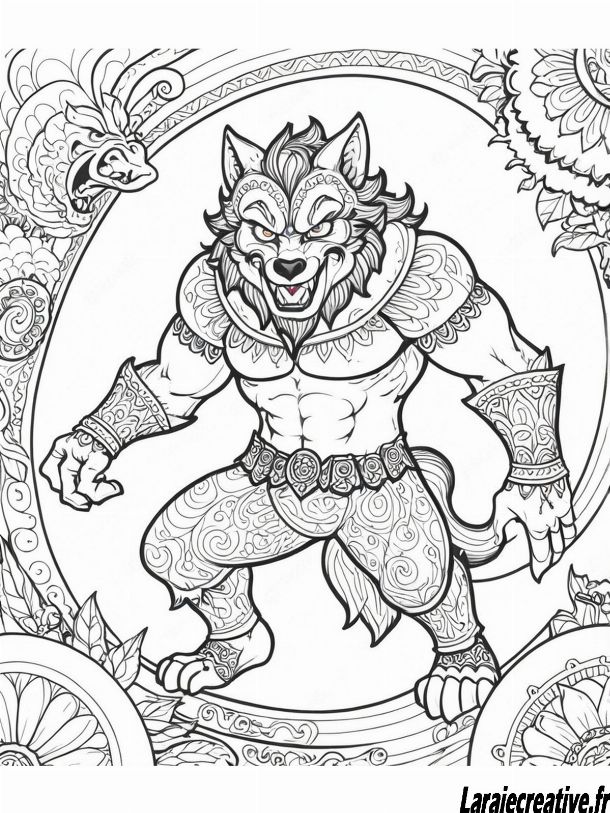 dessin loup garou a imprimer